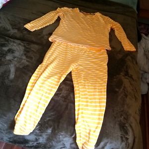 Yellow striped lounge wear set